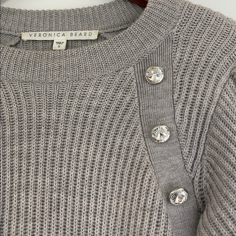 Veronica Beard Heather Gray Ribbed Sweater - Picture 4 of 9